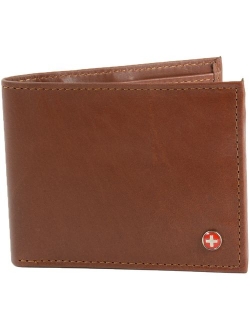 Mens Wallet Real Leather Bifold Trifold Hybrid Foldout ID Card Case