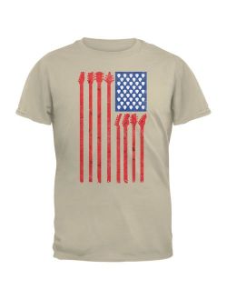 4th Of July Stars and Strings Guitar American Flag Sand Adult T-Shirt