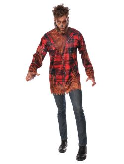 The Wolfman Adult Men Werewolf Halloween Flannel Costume Shirt-Std