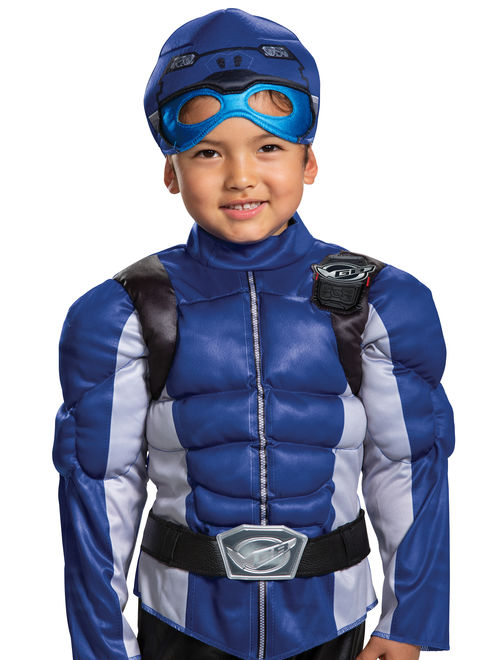 Boy's Blue Ranger Muscle Toddler Halloween Costume - Beast Morphers