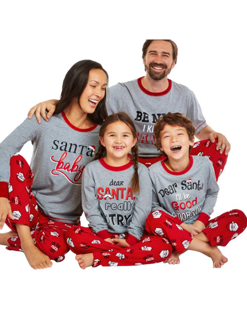 Nlife Letter Print Family Holiday Sleep Pajamas
