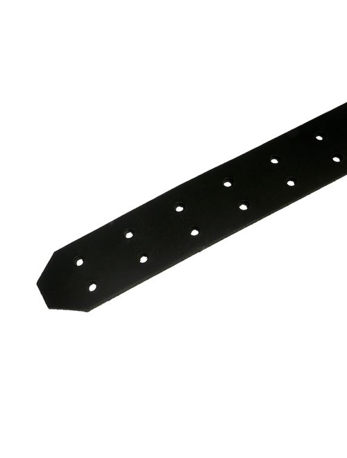 1-1/2" Genuine Oiled Buffalo Leather Belts 2-Prong Double Holes (Black, 38)