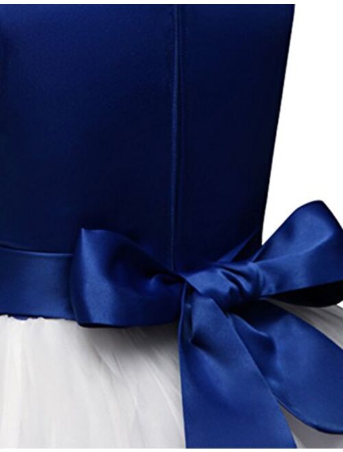 NNJXD Girl Tutu Flower Petals Bow Bridal Dress for Toddler Girl