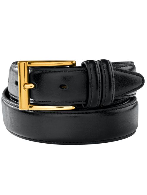 Kingsize Men's Big and Tall Leather Belt With Classic Stitch Edge