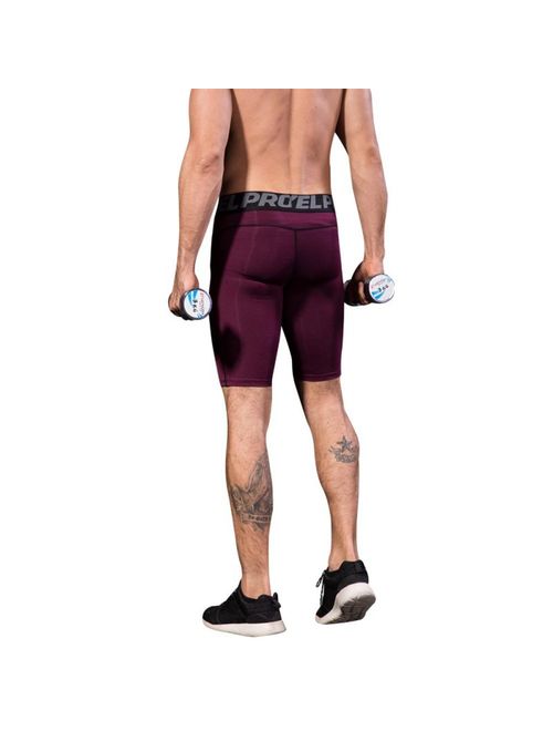 Fysho Mens Compression Shorts Summer Letter Print Shorts Bodybuilding Men Shorts Fitness Tights Elasitc Waist Shorts