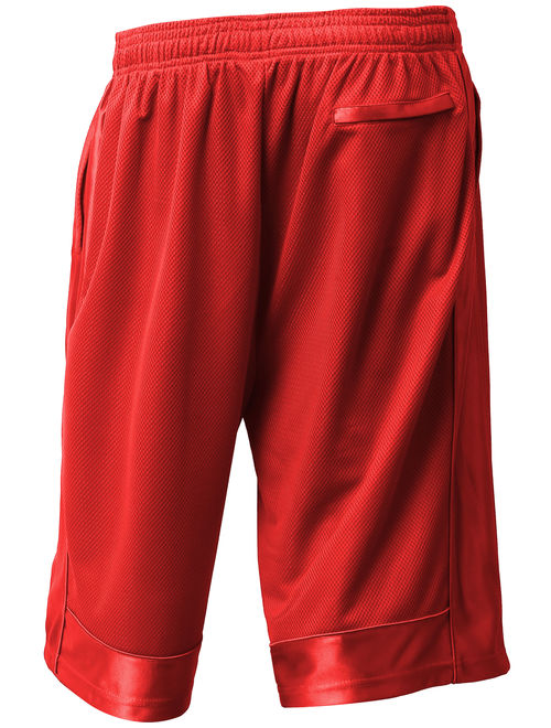 Ma Croix Mens Heavy Mesh Shorts with Zipper Pockets Basketball Elastic Gym Athletic Sportwear