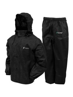 Frogg Toggs All Sport Rain Suit, Black Jacket/Black Pants, Size Medium
