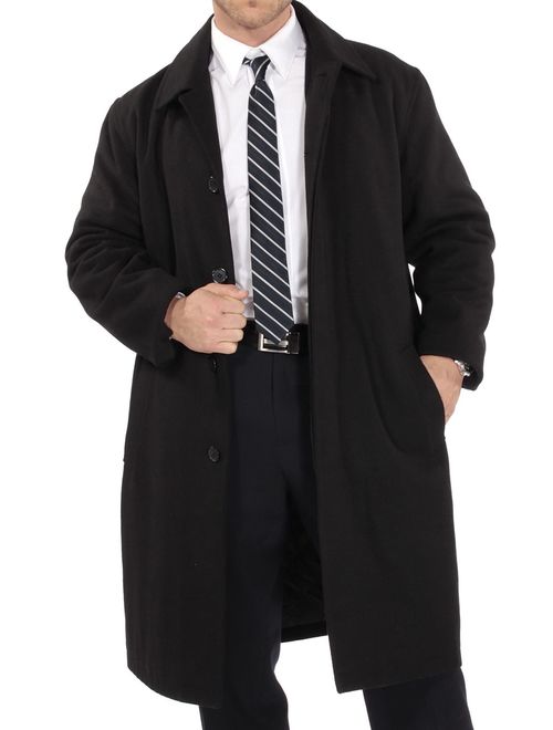 Alpine Swiss Men's Zach Knee Length Jacket Top Coat Trench Wool Blend Overcoat