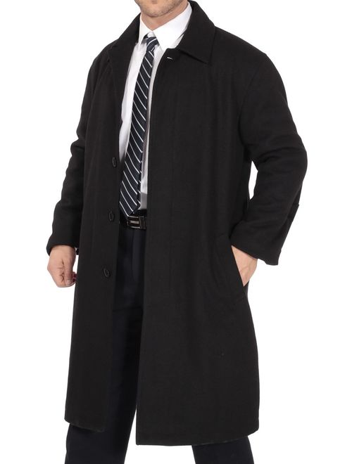 Alpine Swiss Men's Zach Knee Length Jacket Top Coat Trench Wool Blend Overcoat