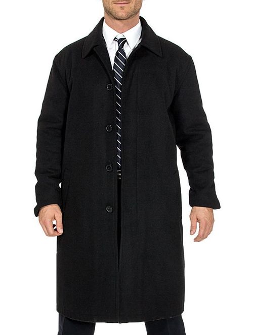 Alpine Swiss Men's Zach Knee Length Jacket Top Coat Trench Wool Blend Overcoat