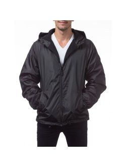 Men's Fleece Lined Windbreaker Jacket, Small, Black