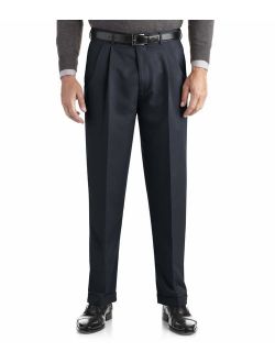 Men's Pleated Cuffed Microfiber Dress Pant With Adjustable Waistband