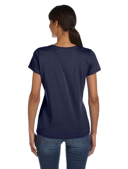 Fruit of the Loom Ladies Heavy Cotton HD 100% Cotton T-Shirt. Navy. M.