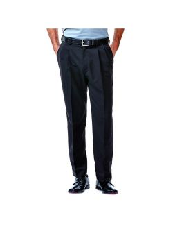 Haggar Men's Cool 18 Solid Pleat Front Pant Classic Fit 41114529486