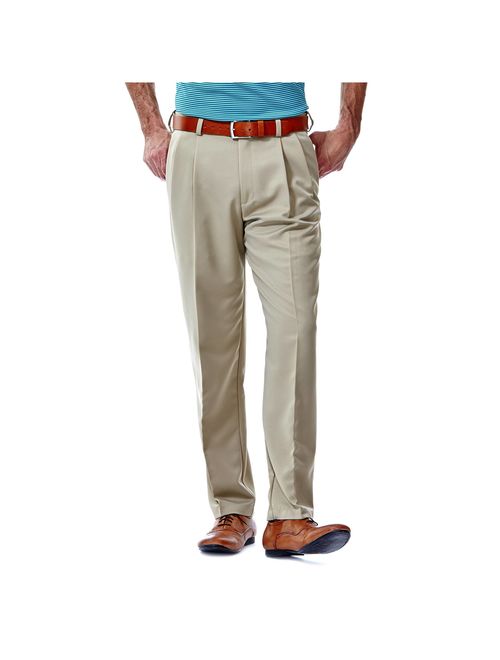 Haggar Men's Cool 18 Solid Pleat Front Pant Classic Fit 41114529486