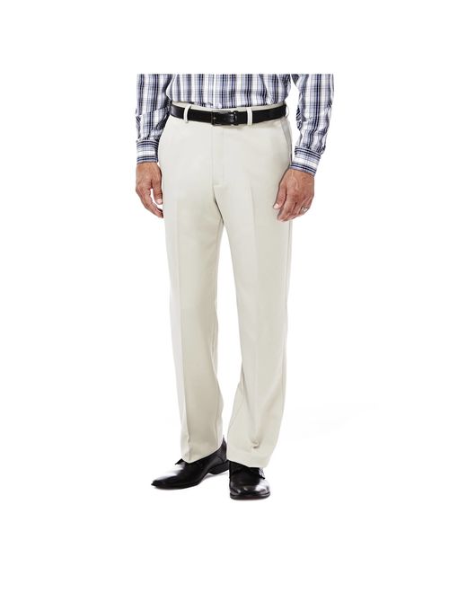 Haggar Men's Cool 18 Solid Flat Front Pant Classic Fit 41114529498