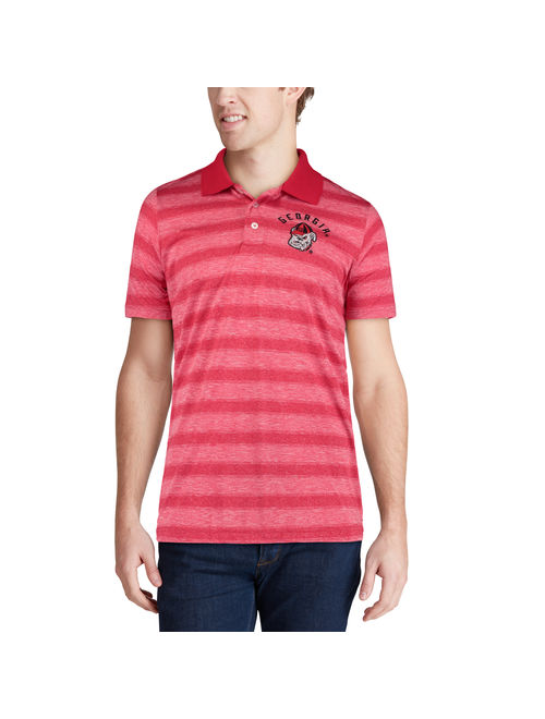 Men's Russell Red Georgia Bulldogs Classic Fit Striped Synthetic Polo