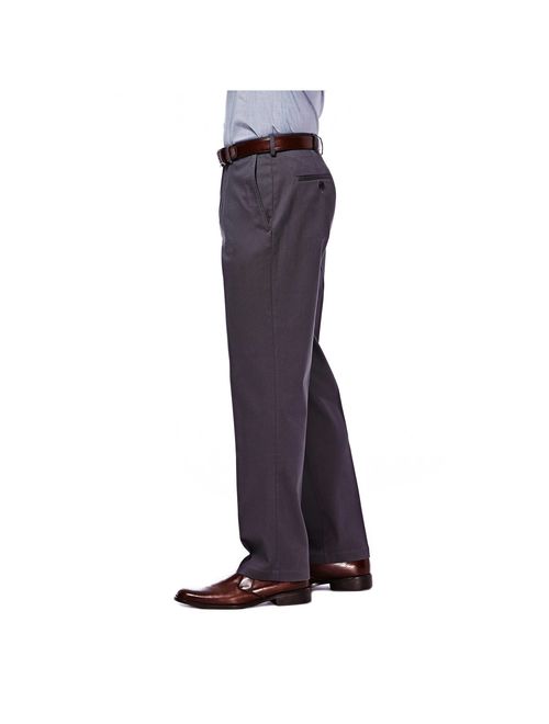 Haggar Men's Premium No Iron Khaki Flat Front Pant Classic Fit HC10884