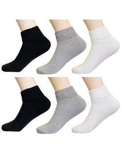 6 Pair Diabetic Ankle Circulatory Socks Health Support Mens Loose Fit Size 10-13
