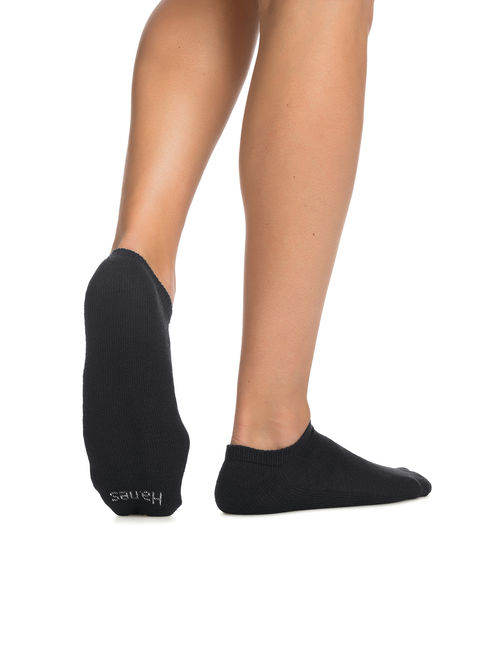 Hanes Men's Cushion No Show Socks, 12 Pack, 6-12, Black