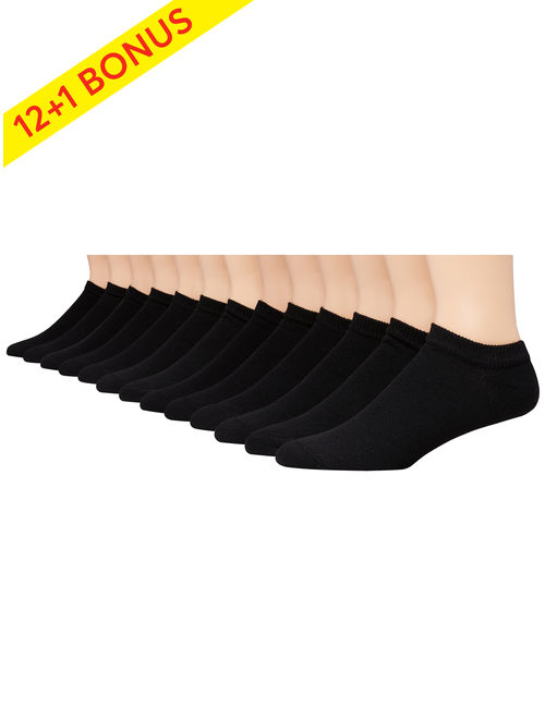 Hanes Men's Cushion FreshIQ No-Show Socks 12 + 1 Bonus Pack