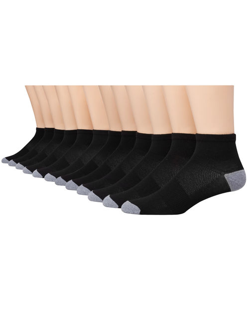 Hanes Men's X-Temp Active Cool Lightweight Ankle Socks, 12 pack