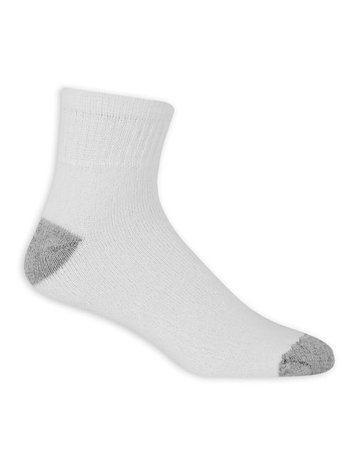 Athletic Works Men's Odor Resistant Cushion Ankle Quarter Socks 6 Pack