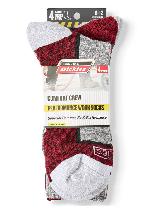 Dickies Men's Sustainable Repreve Comfort Crew Socks, 4-Pack