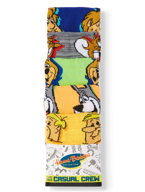 Hanna-Barbera Flintstones Yogi The Bear Tom & Jerry Casual Crew Sock 5 Pack 