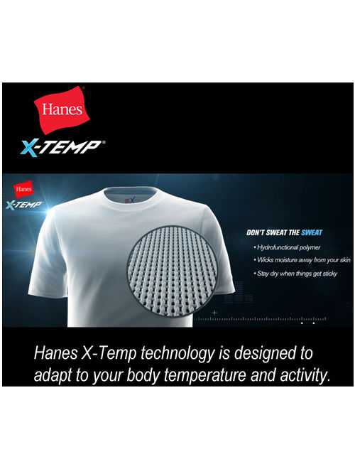 Hanes X-Temp Men's Active Cool Ankle Socks, 12 Pack, 6-12, White
