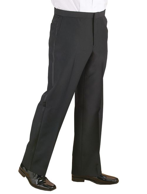 Neil Allyn 7-Piece Formal Tuxedo with Flat Front Pants, Shirt, Black Vest, Bow-Tie & Cuff Links. Prom, Wedding, Cruise