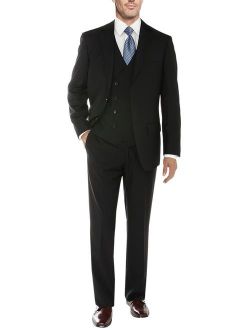 Salvatore Exte Mens Suit Vested Three Piece Blazer Jacket Dress Vest Plus Pants Db Black