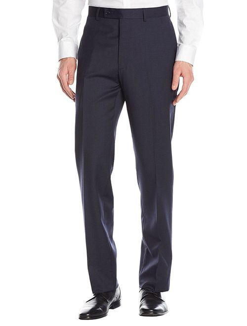 LN LUCIANO NATAZZI Men's Suit 2 Button Modern Fit Blazer Birdseye 2 Piece Set French Blue