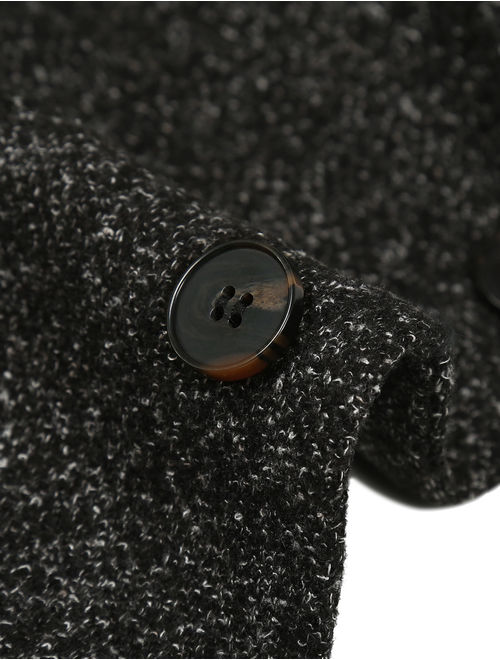 Men's Classic Blazer Casual Notch Lapel Two Button Sport Coat, Black