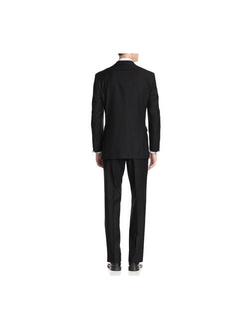 GN GIORGIO NAPOLI Presidential Men's Suit Two Button 2 Piece Modern Classic Fit Black