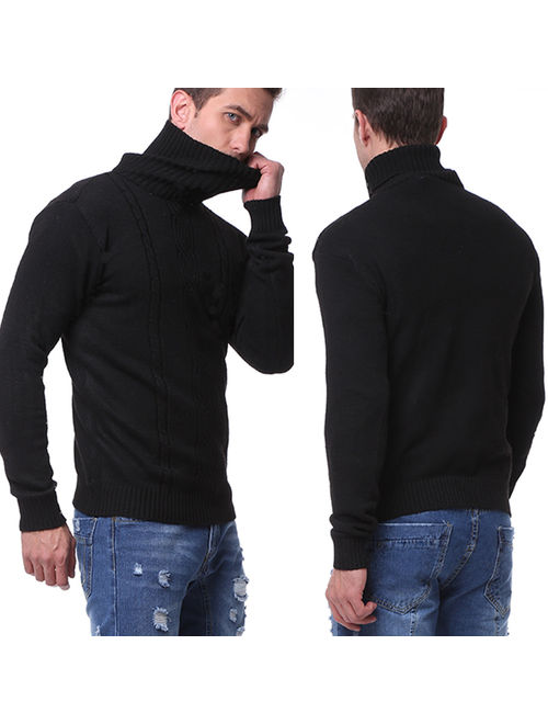 Men's Knitted Pullover Casual Sweater Men Pullovers Autumn Winter Long Sleeve TurtleNeck Knitwear Sweaters