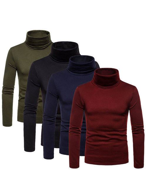 Fashion Mens Roll Turtleneck Pullover Jumper Tops Sweater Slim Shirts Warm Winter Clothes