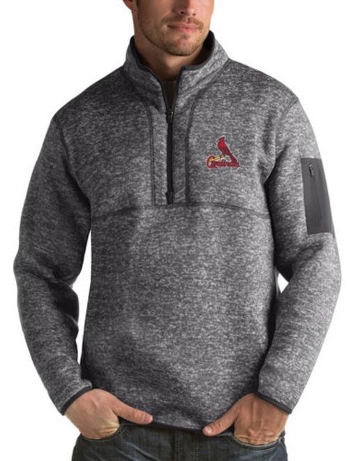 St. Louis Cardinals Antigua Fortune Half-Zip Sweater - Heathered Charcoal