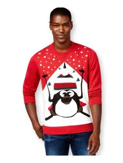 American Rag Mens Penguin Ski Pullover Sweater cherrylip M