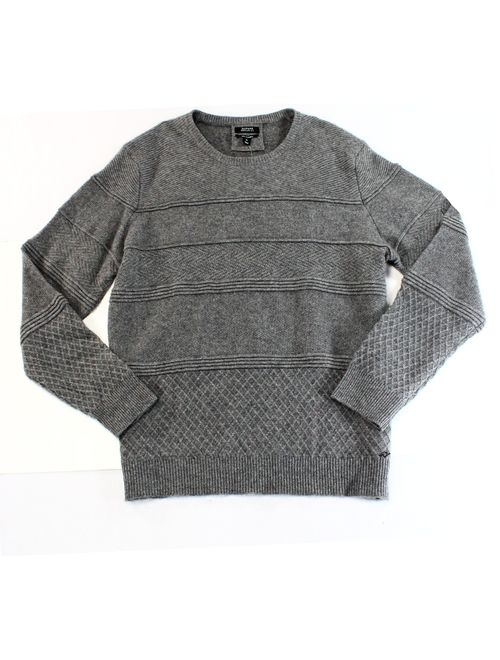 Alfani NEW Gray Mens Size XL Crewneck Rib-Knit Trim Cashmere Sweater