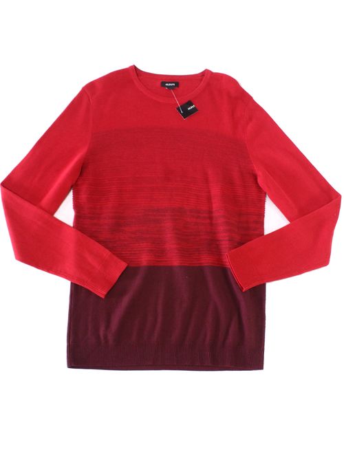 Alfani NEW Red Mens Size Small S Pullover Colorblock Crewneck Sweater
