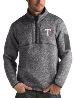 Texas Rangers Antigua Fortune Half-Zip Sweater - Heathered Charcoal