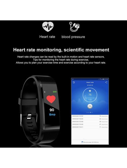 Fitness Tracker HR, Activity Tracker Watch with Heart Rate Monitor, Waterproof Smart Bracelet with Step Counter, Calorie Counter, Pedometer Watch for Kids Women and Men