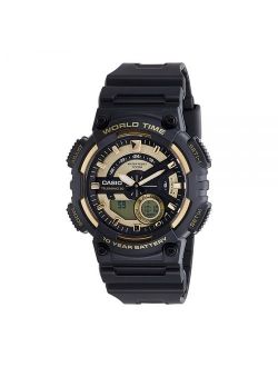 Men's Ana-Digi Watch, Black/Gold, AEQ110BW-9AVCF