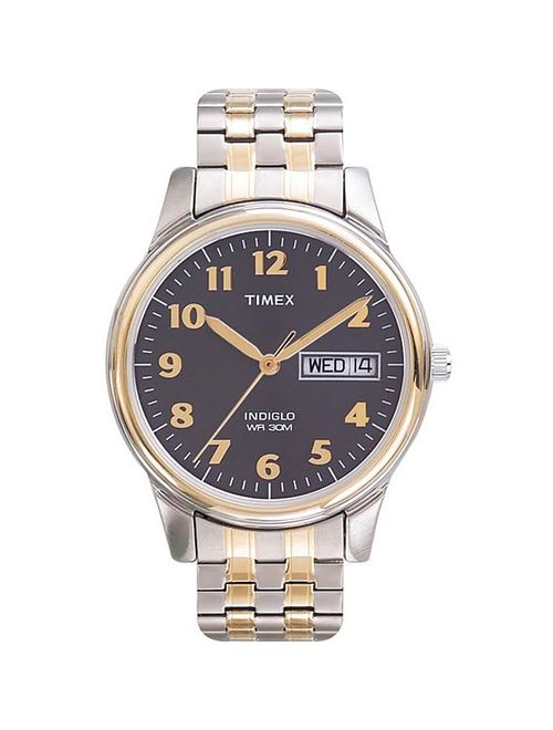 Timex Men's Easy Reader Watch, Two-Tone Extra-Long Stainless Steel Expansion Band