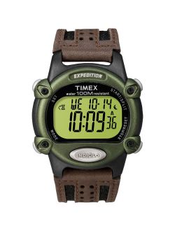 Men's Expedition Digital CAT Watch, Brown Nylon/Leather Strap