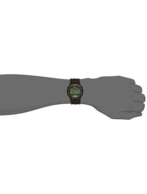 Timex Men's Expedition Digital CAT Watch, Brown Nylon/Leather Strap