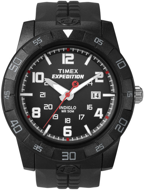 Timex Men's Expedition Rugged Analog Watch, Black Resin Strap