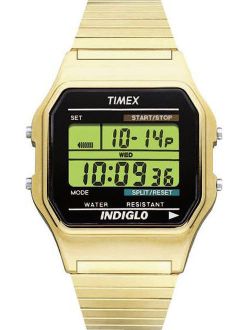Men's Classic Digital Watch, Gold-Tone Stainless Steel Expansion Band
