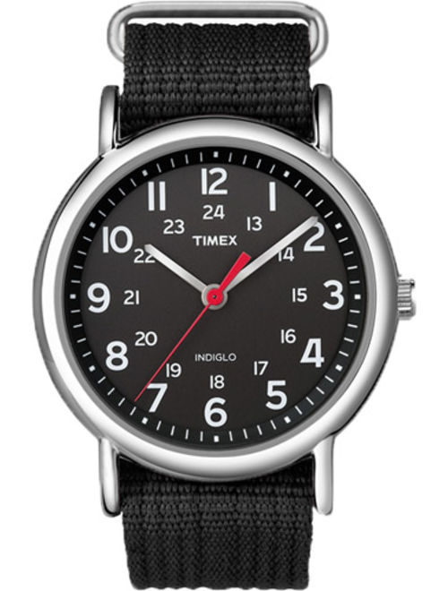 Timex Weekender Watch, Black Nylon Slip-Thru Strap